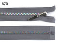 teilbarer Reissverschluss Regenbogen grau 60cm