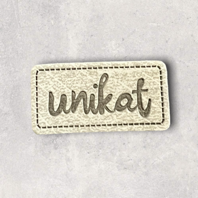 Kunstlederlabel Unikat hell