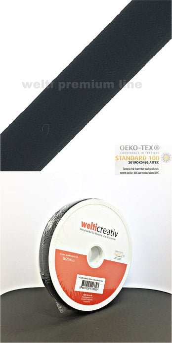 Velours Elast 20mm schwarz