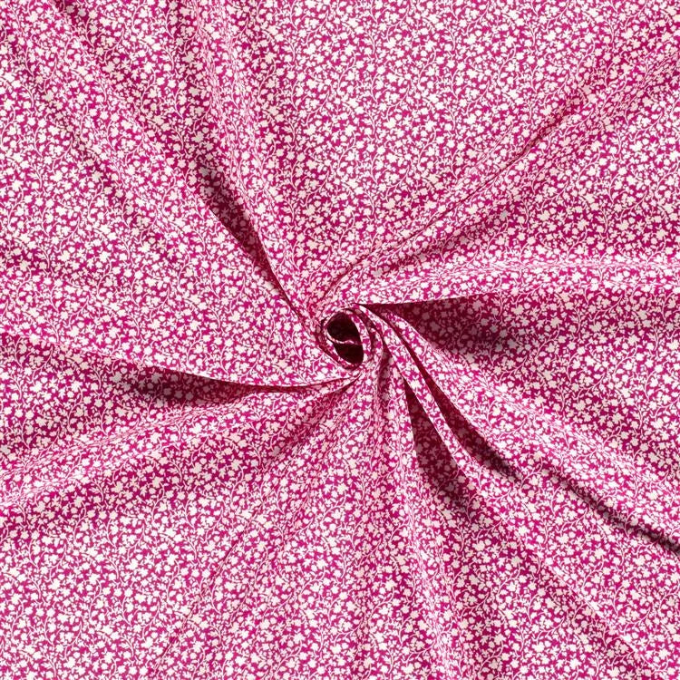 Viskose Mini Blumen - fuchsia