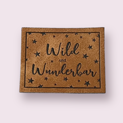 Kunstlederlabel wild und wunderbar