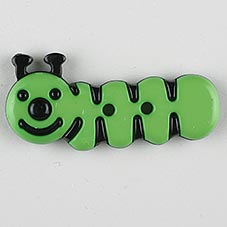 Knopf Wurm , grün, 30mm