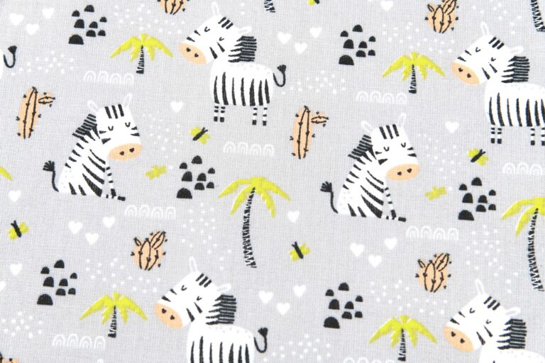 Zebra Leon grau - beschichtete Baumwolle
